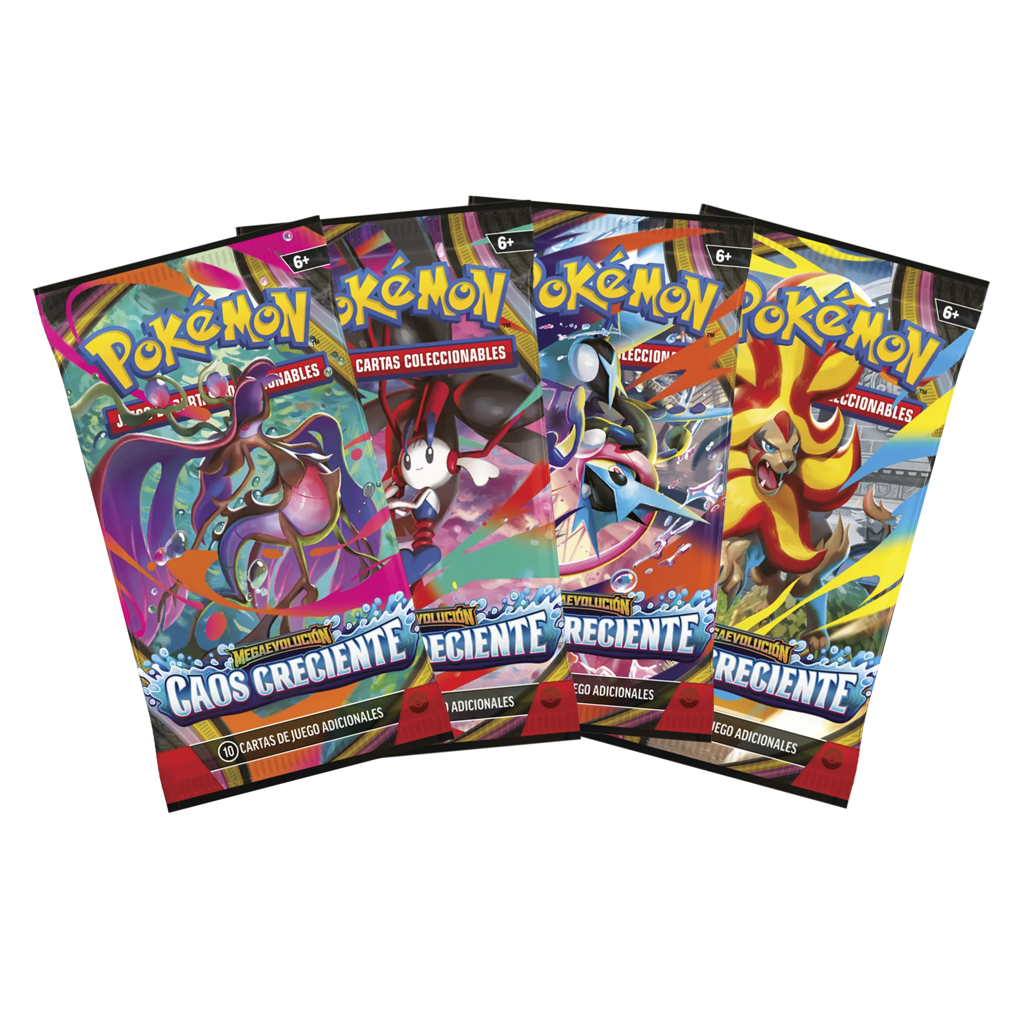 Pack de 4 sobres Pokémon Caos Creciente emblistados Español
